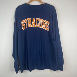 Syracuse Shirt Mens Medium Blue Orange Logo Pullover Crew Long Sleeve Tee